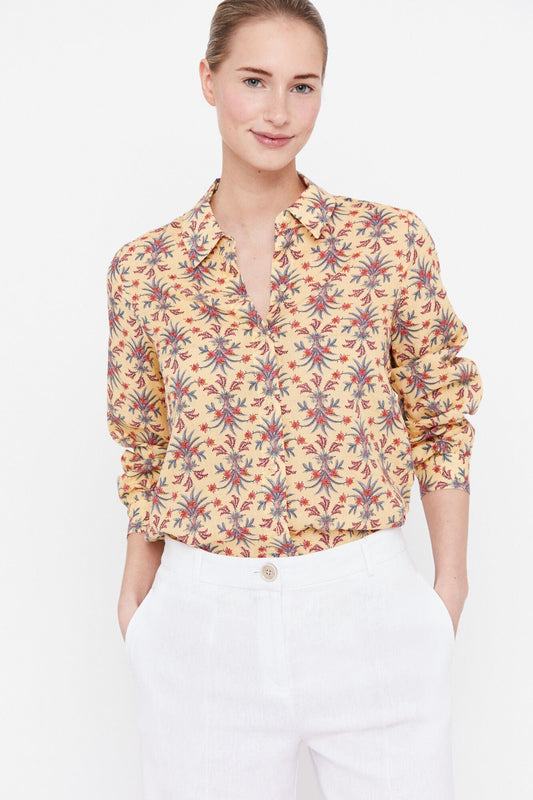 Blusa Algodón Estampada Amarillo