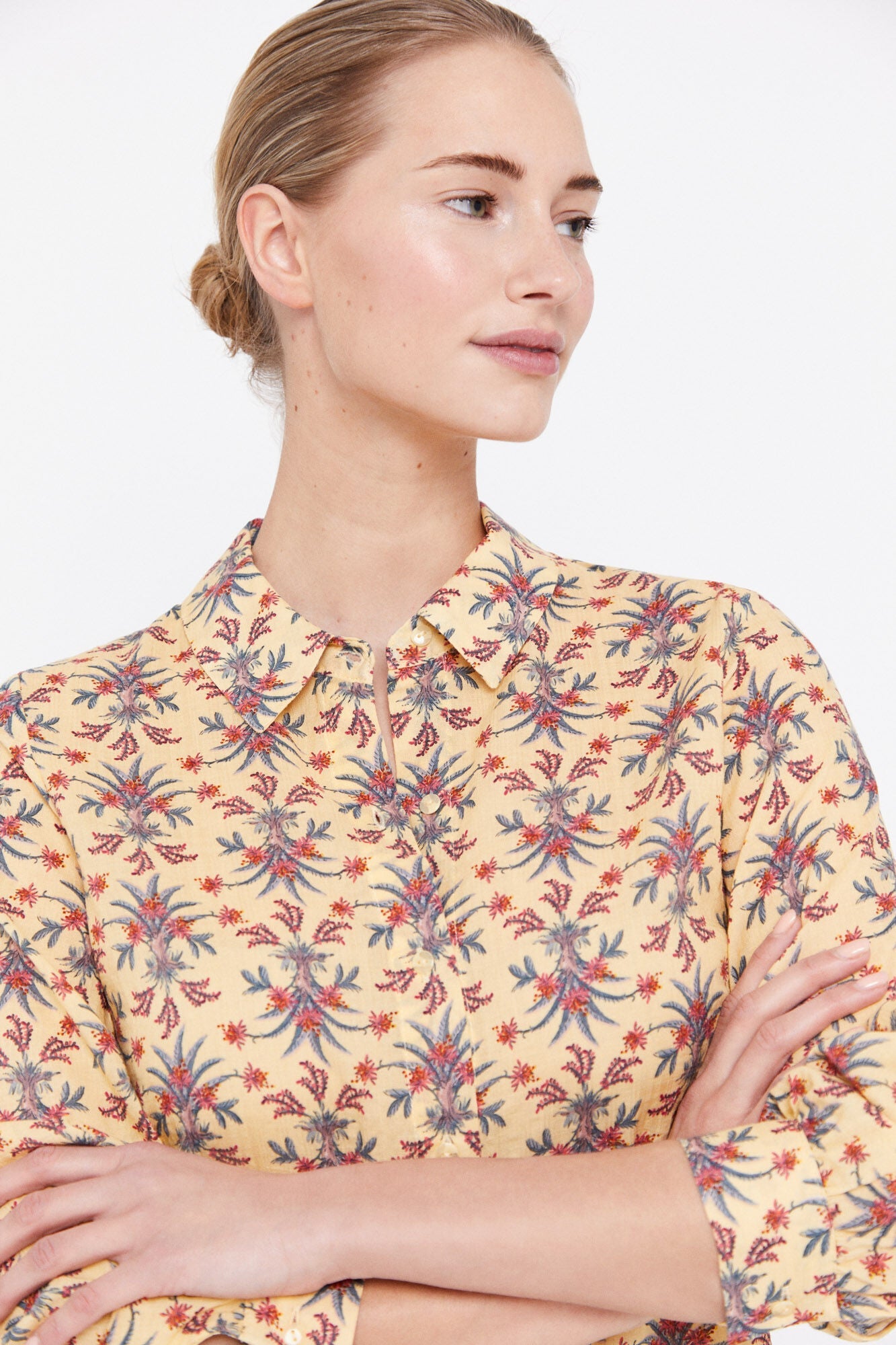 Blusa Algodón Estampada Amarillo