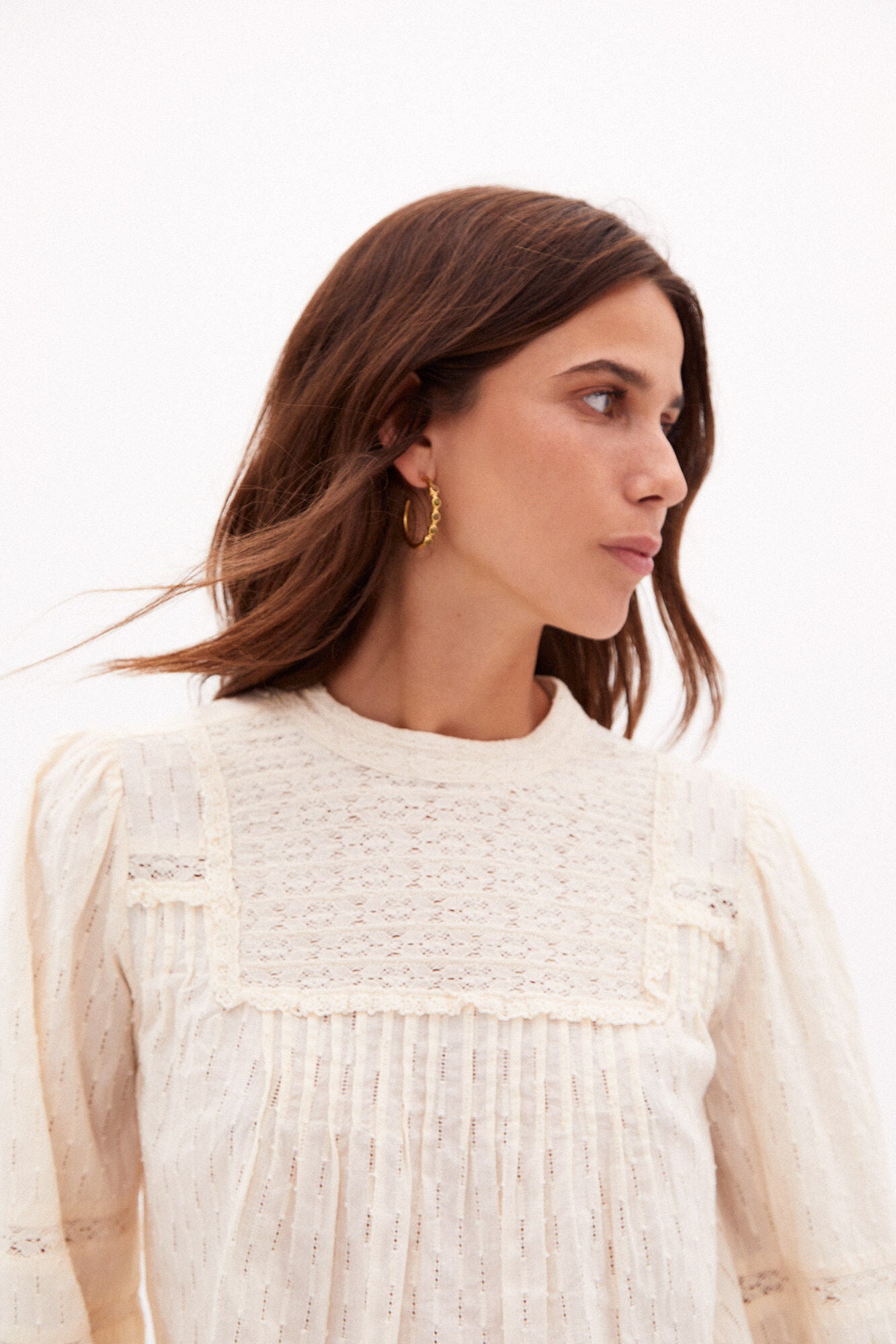 Blusa Algodón Romántica Blanco