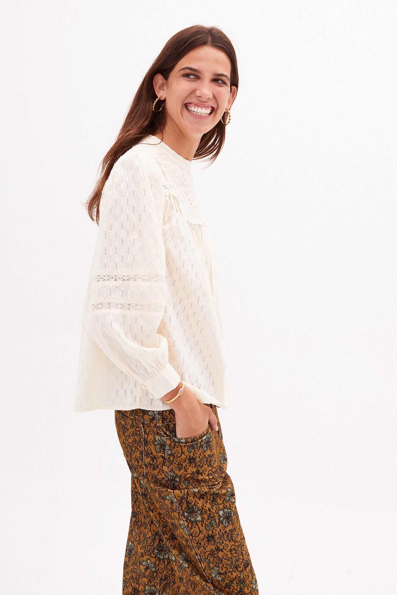 Blusa Algodón Romántica Blanco