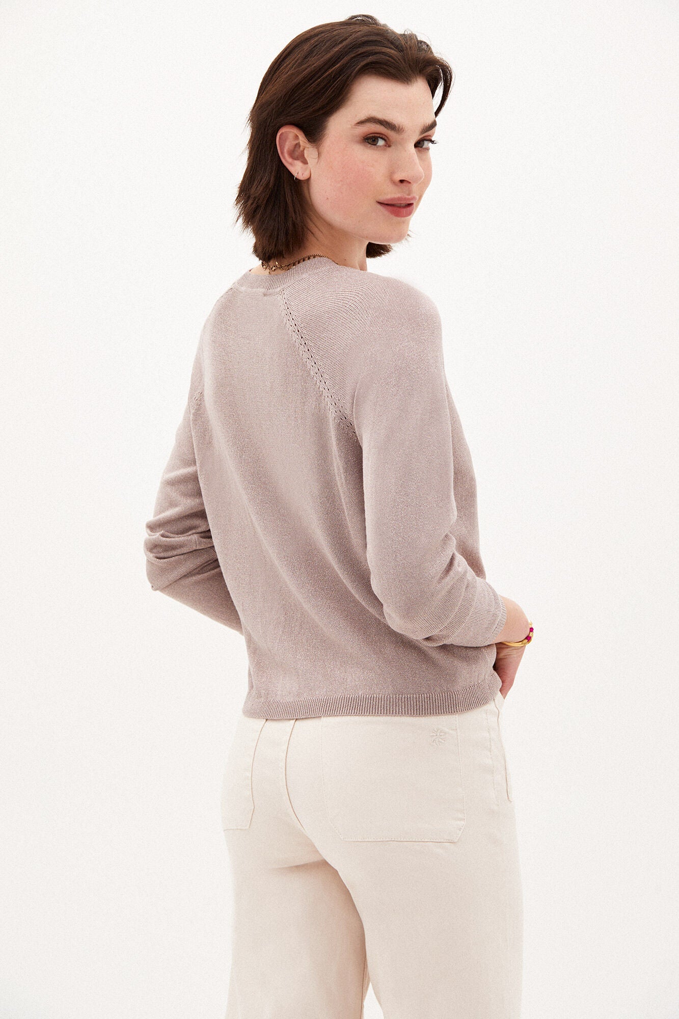 Sudadera Cuello Redondo Rosa