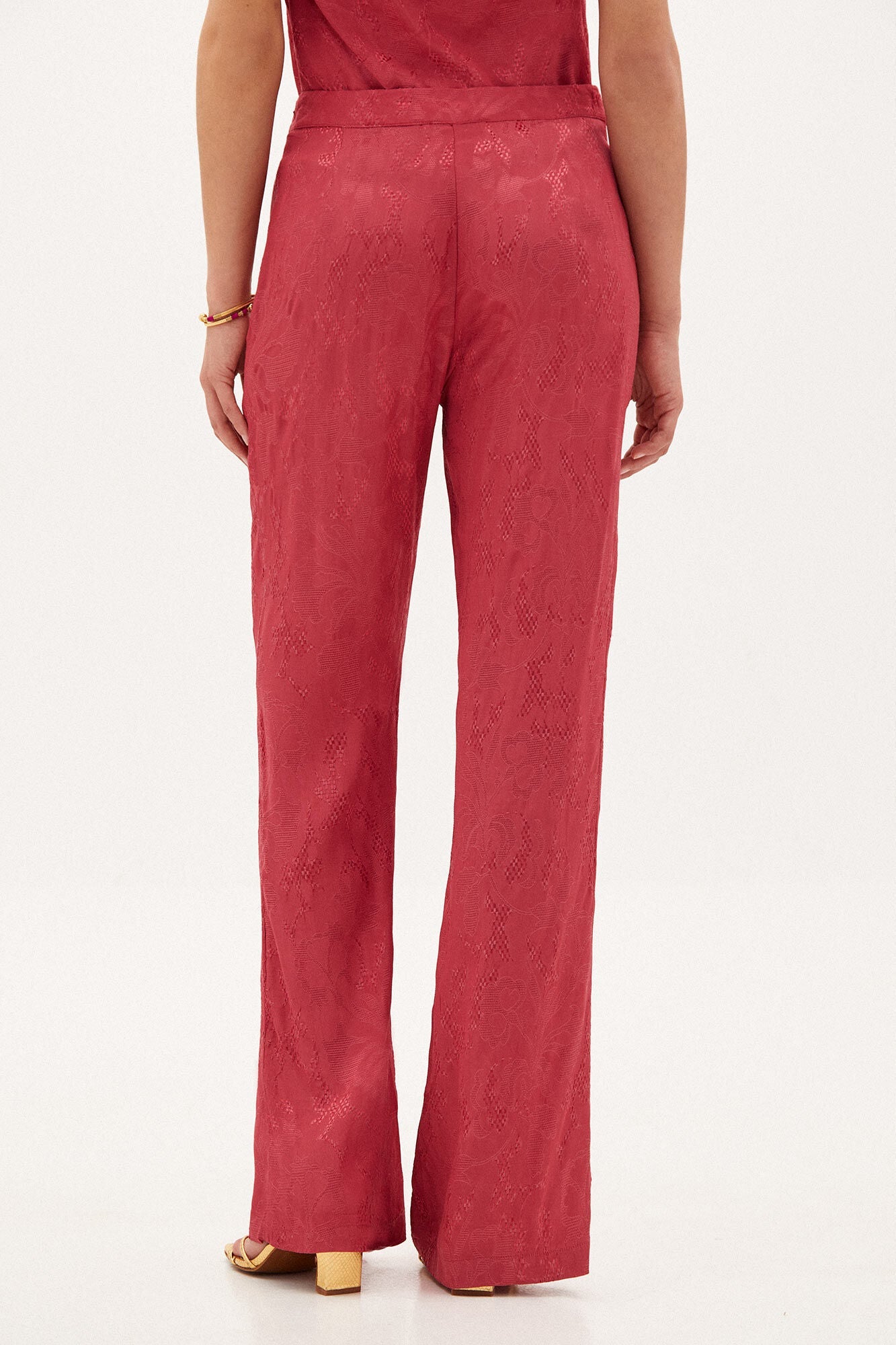 Pantalón Ancho Satinado Rosa