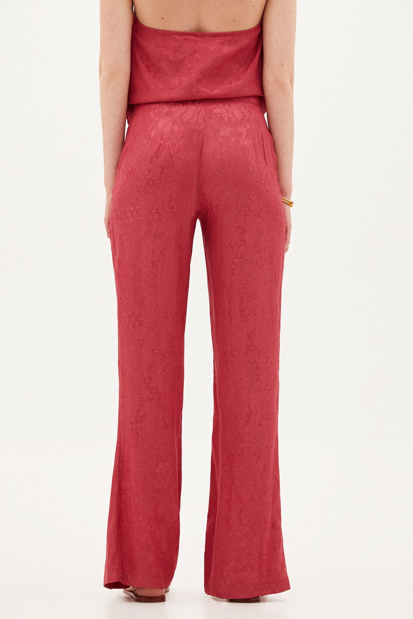 Pantalón Ancho Satinado Rosa