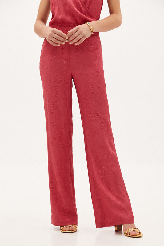 Pantalón Ancho Satinado Rosa