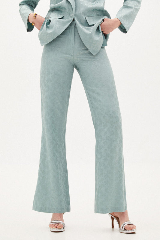 Pantalón Ancho Satinado Azul