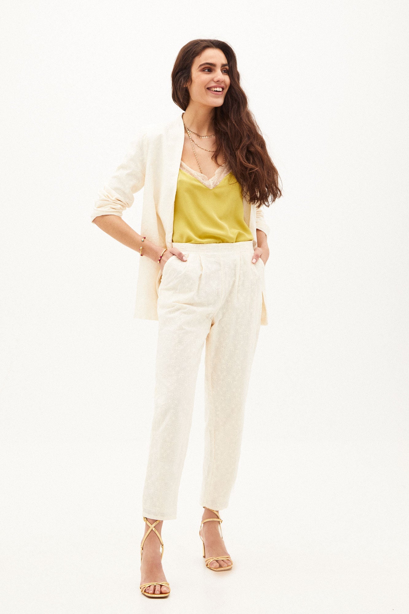 Pantalón Bordado Blanco