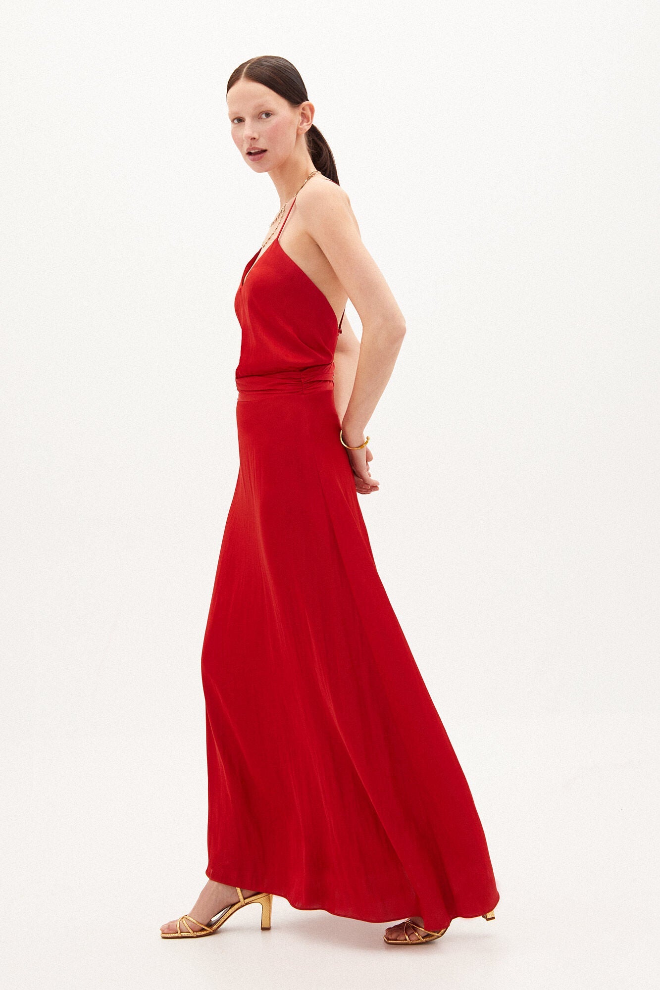 Vestido Largo Espalda Descubierta Rojo