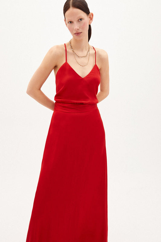 Vestido Largo Espalda Descubierta Rojo
