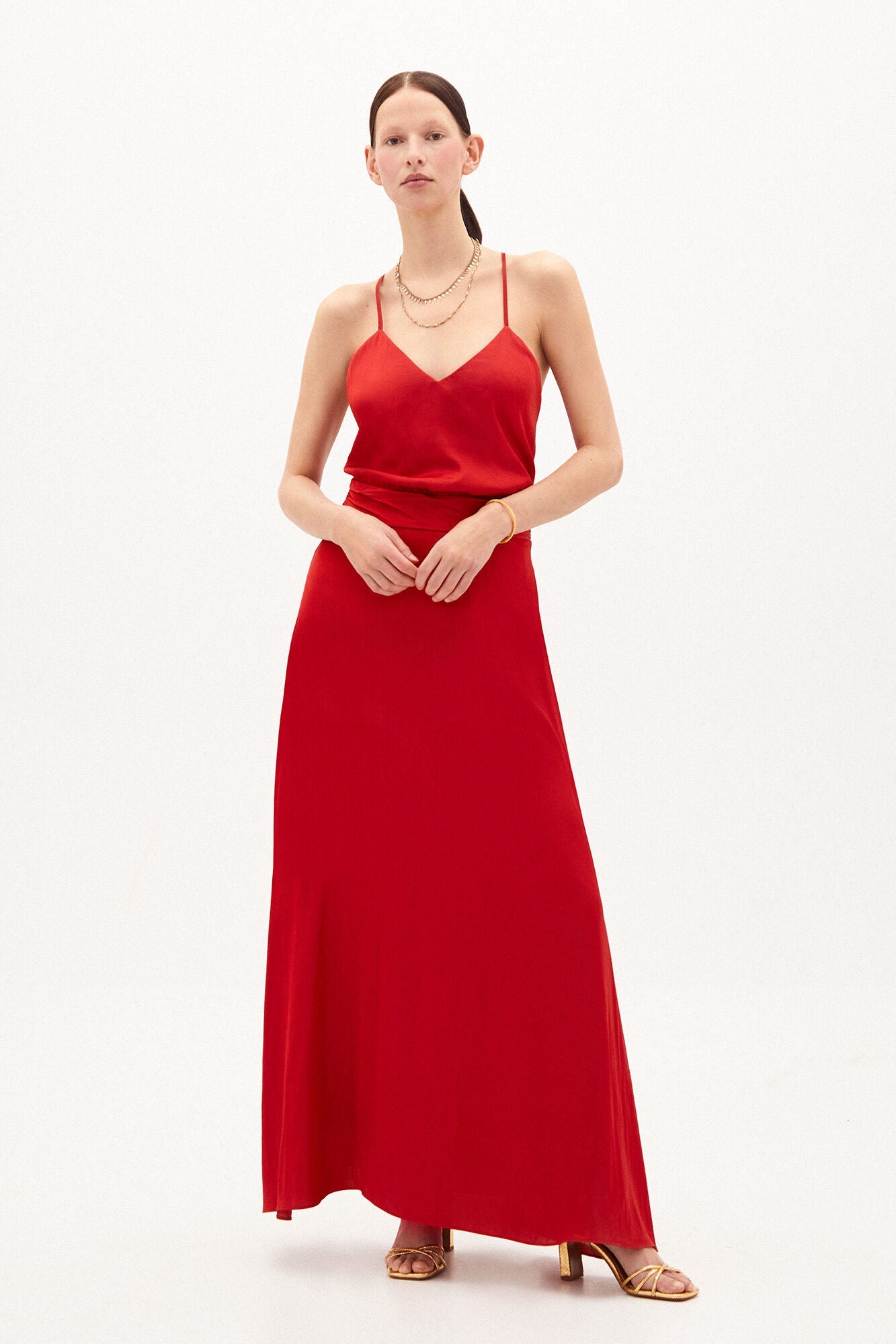 Vestido Largo Espalda Descubierta Rojo