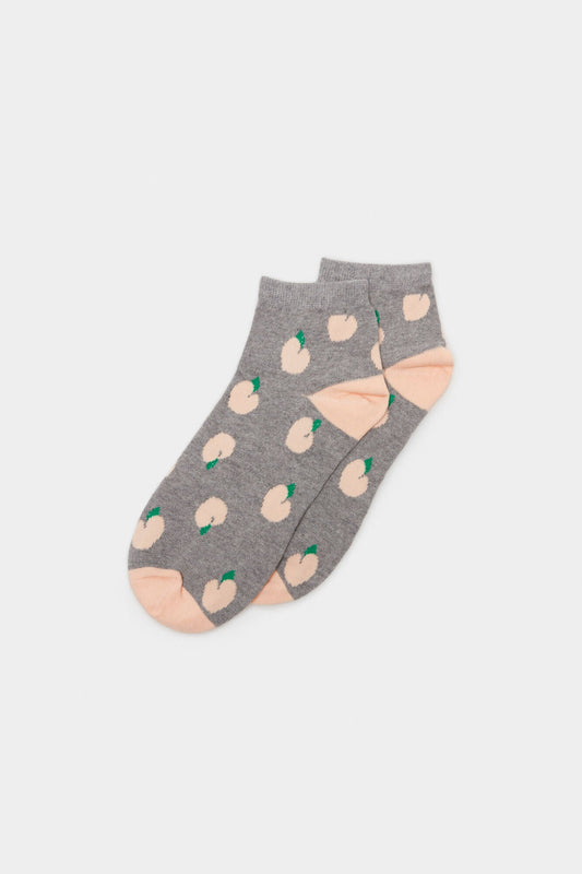 Calcetín Estampado Melocotones Gris