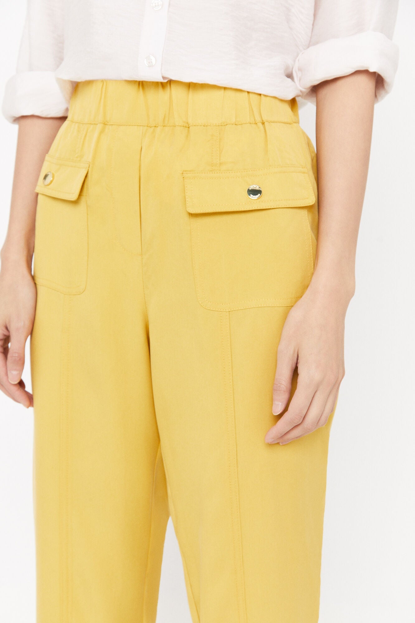 Pantalón Bolsillos Amarillo