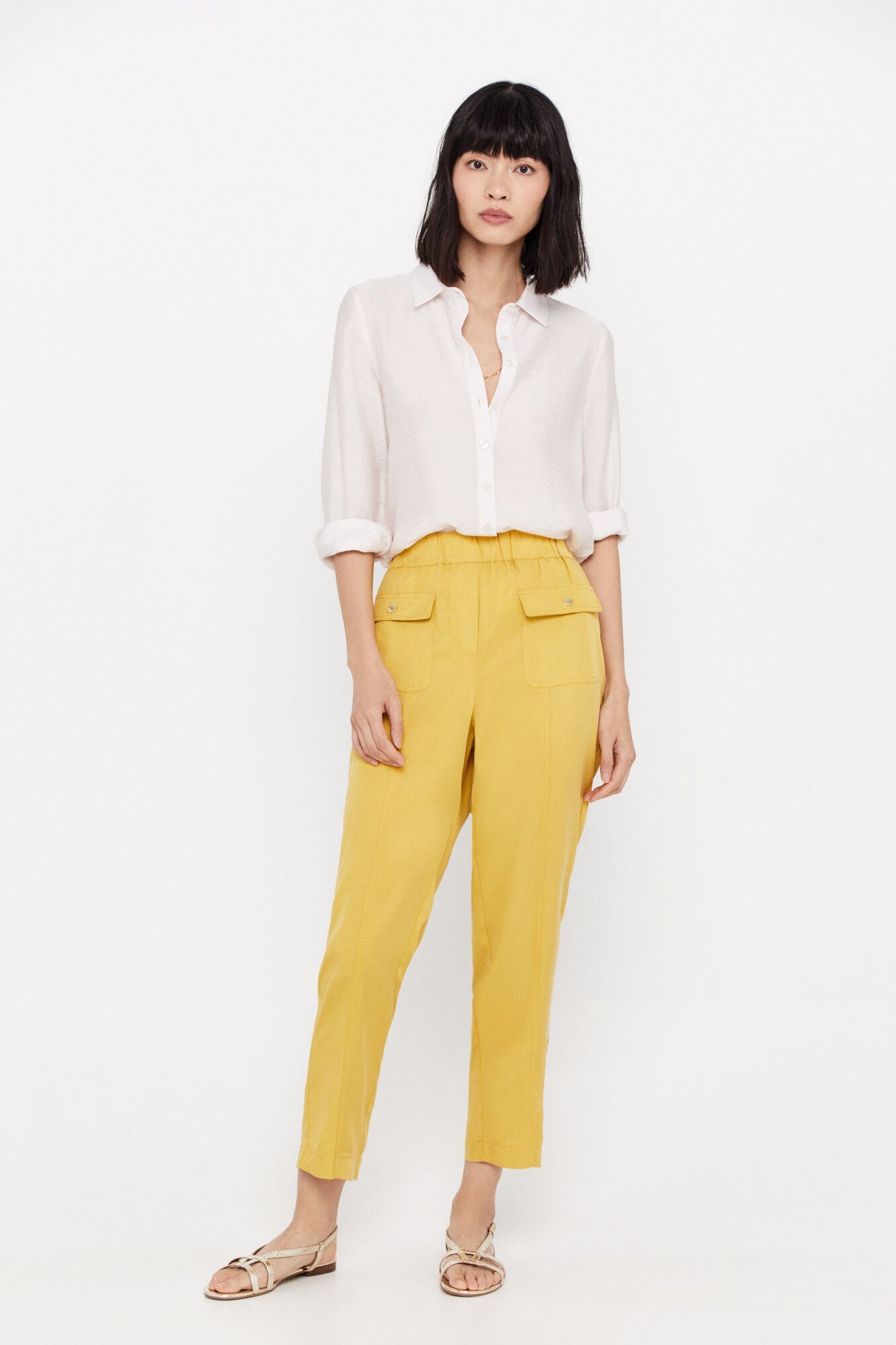 Pantalón Bolsillos Amarillo
