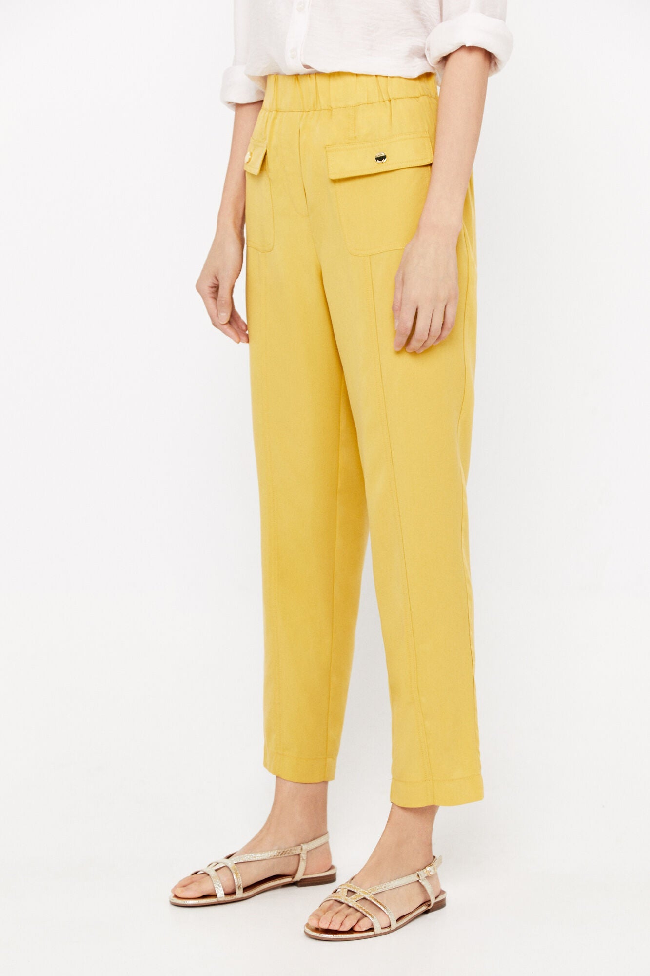 Pantalón Bolsillos Amarillo