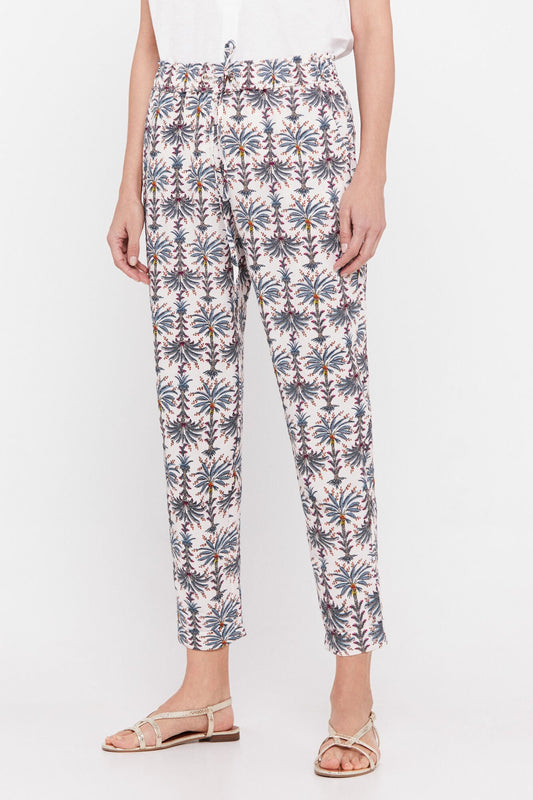 Pantalón Fluido Estampado Blanco