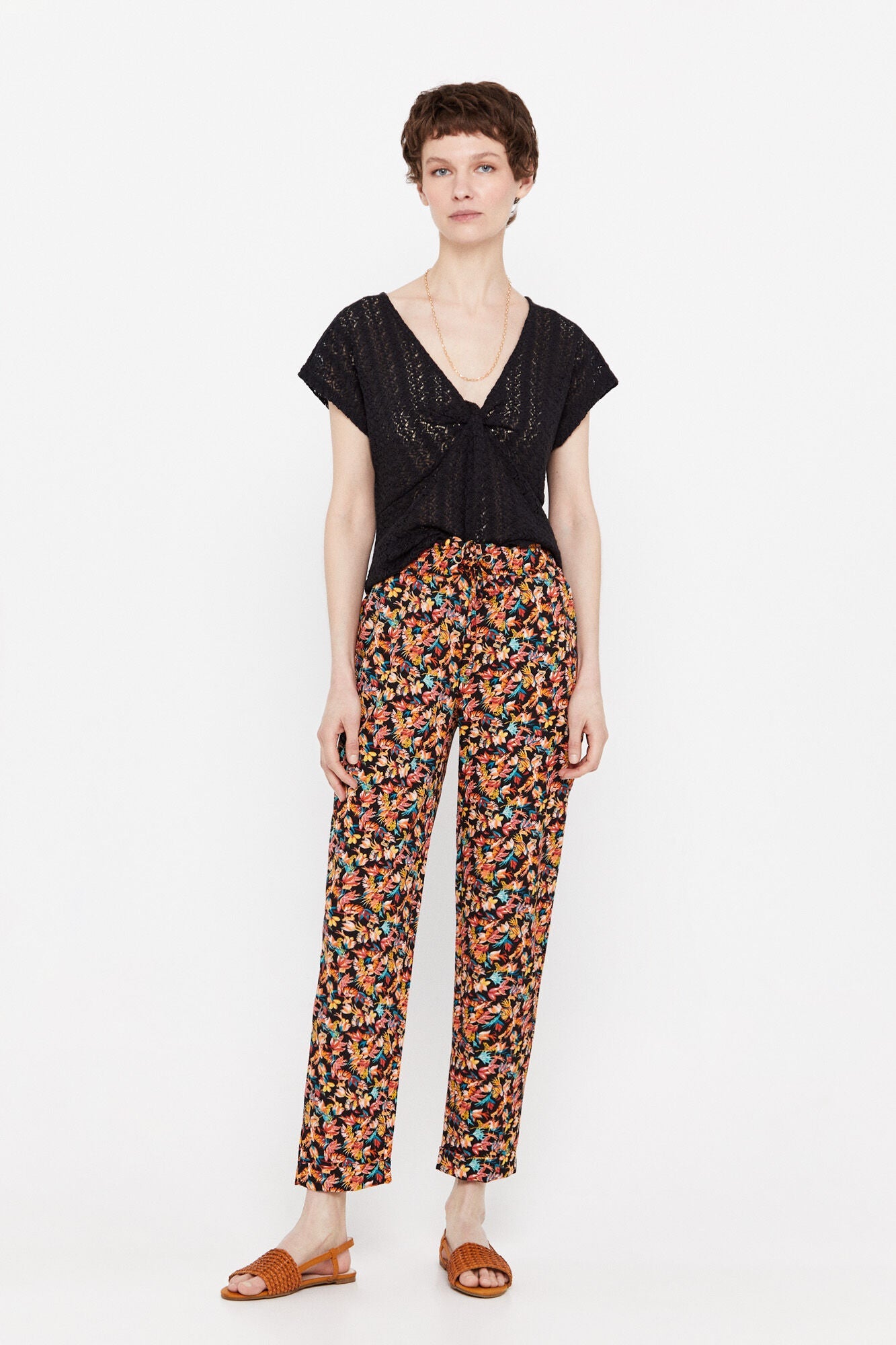 Pantalón Fluido Estampado Multicolor