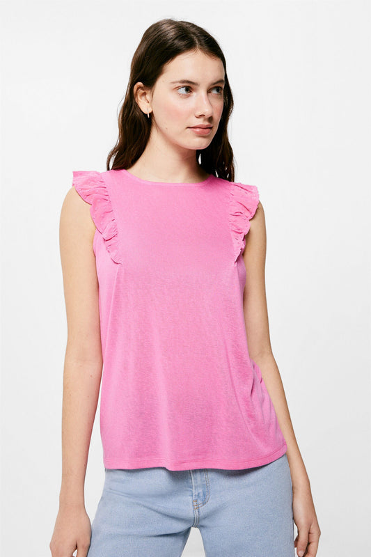 Camiseta Volantes Rosa