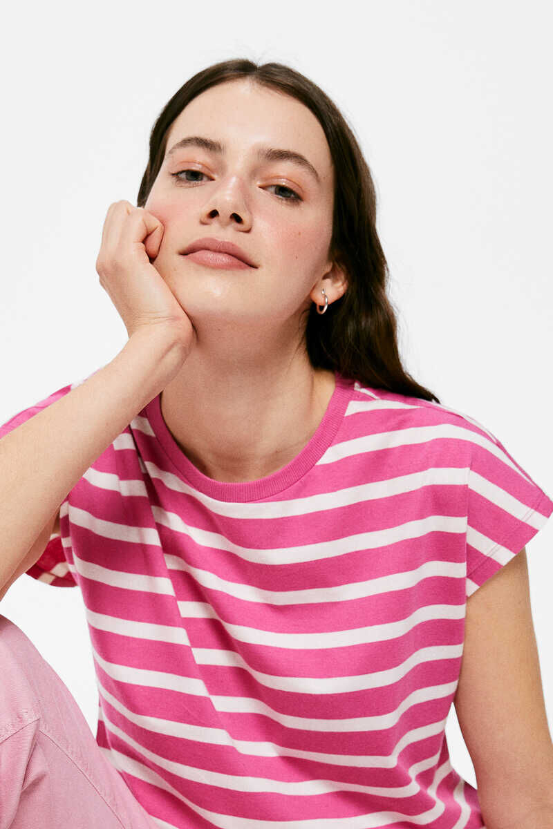 Camiseta Rayas Rosa