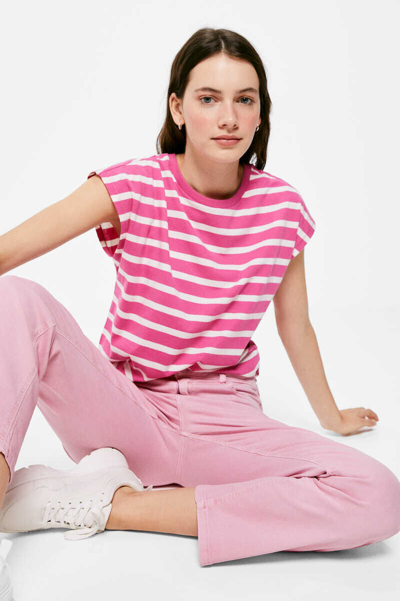 Camiseta Rayas Rosa