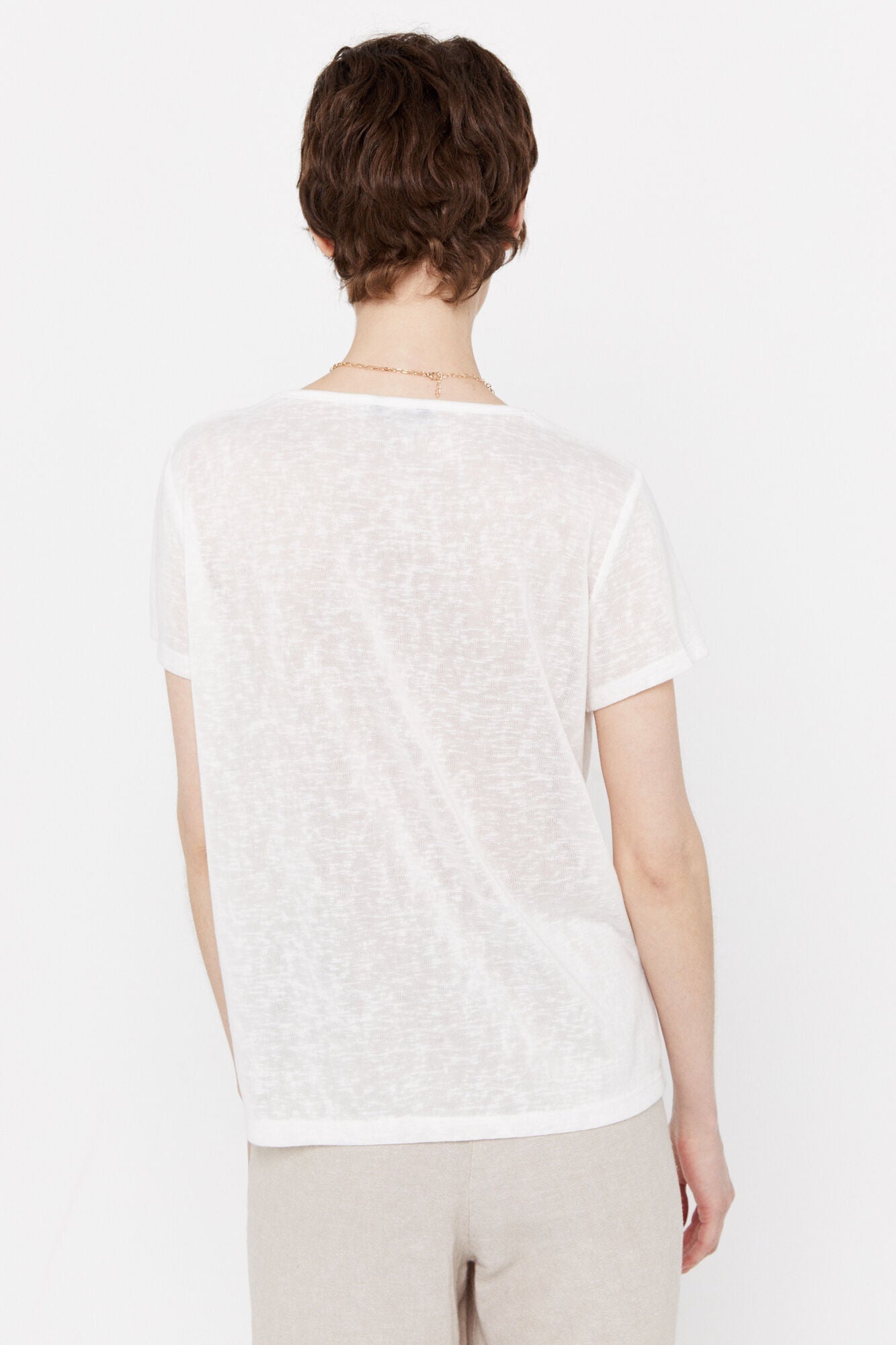 Camiseta Escote Pico Blanco
