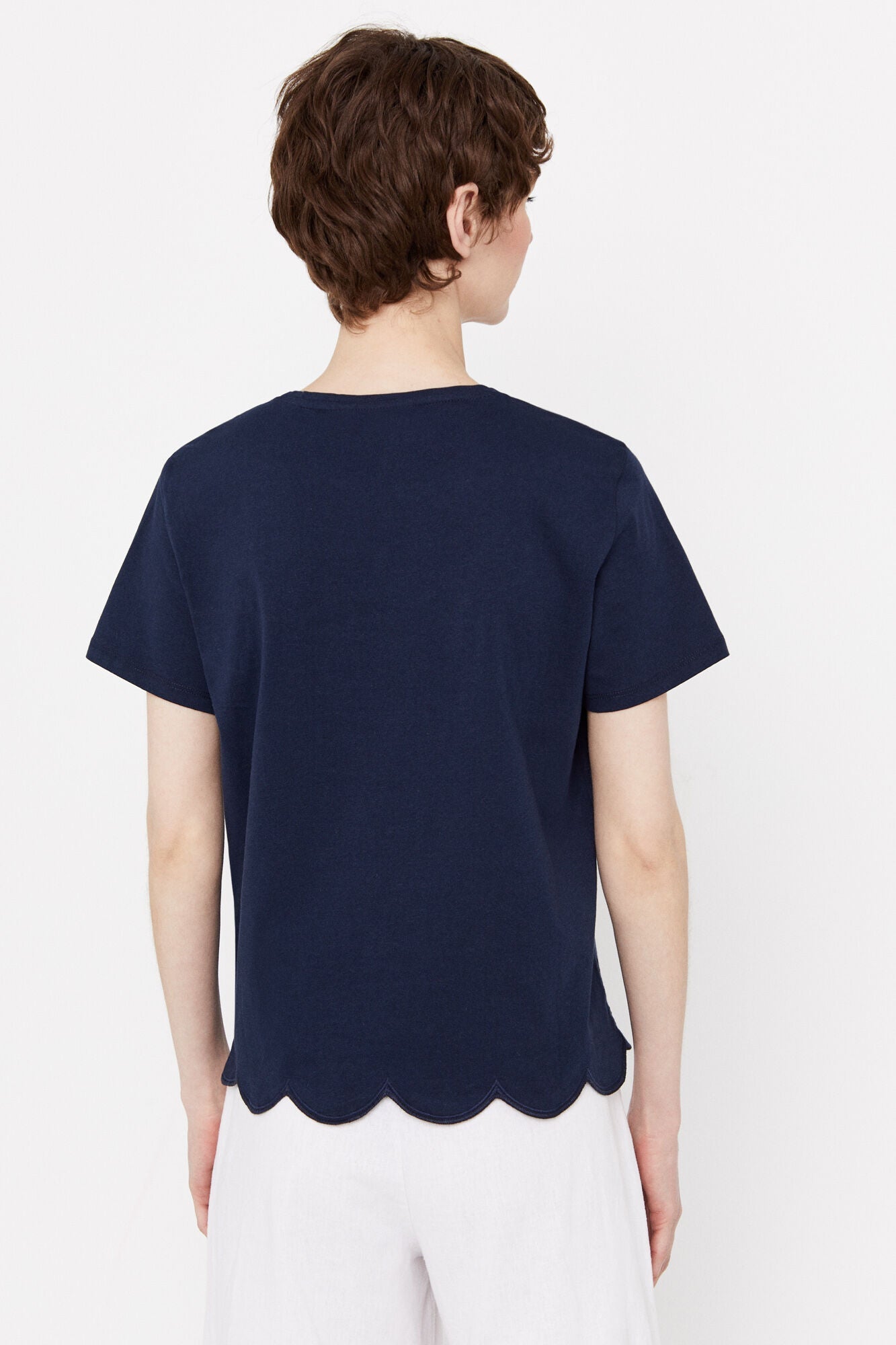 Camiseta Bajo Bordado Azul