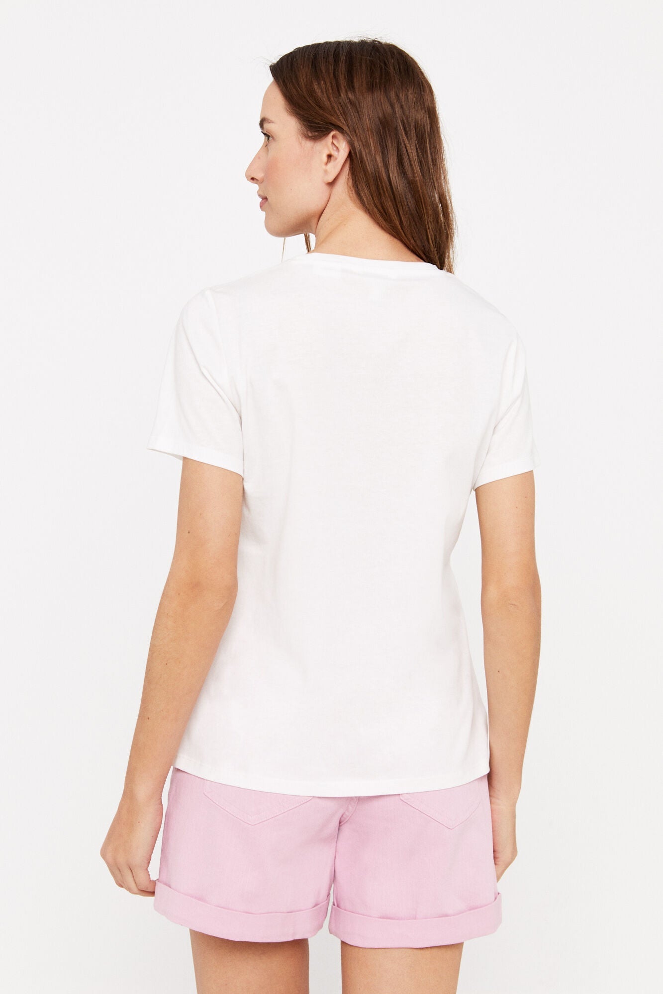 Camiseta Estampado Blanco/Rosa