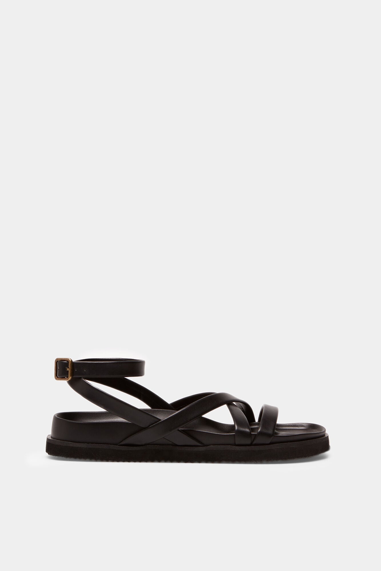 Sandalias Tiras Plataforma Negro