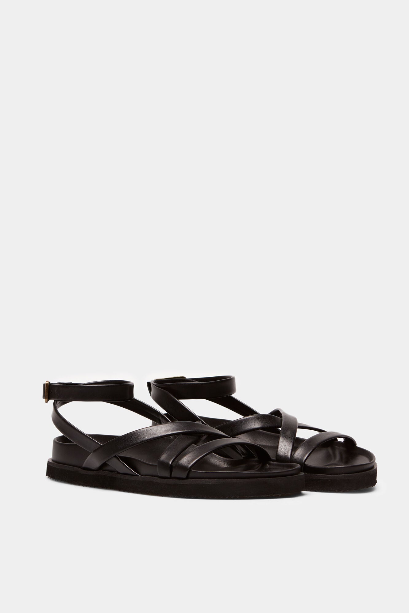 Sandalias Tiras Plataforma Negro