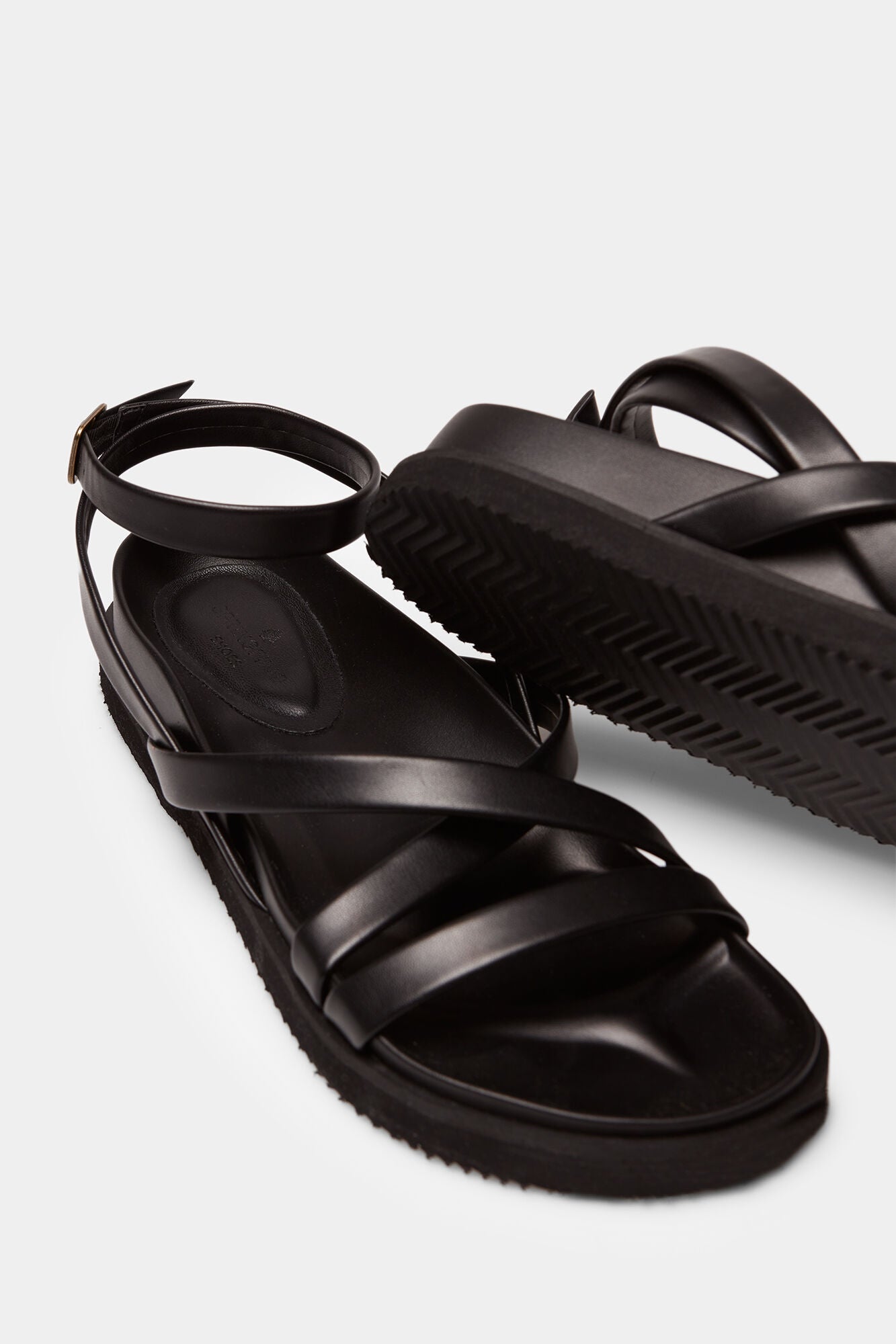 Sandalias Tiras Plataforma Negro