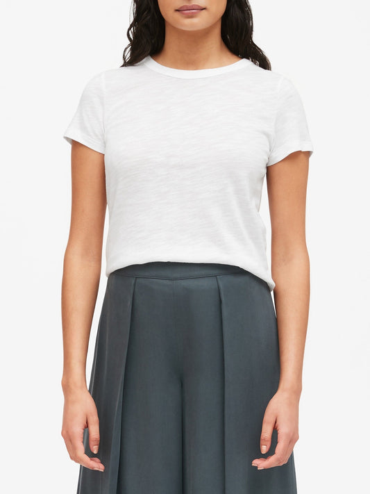 BR Slub Cotton-Modal Crew-Neck T-Shirt - Vwhite