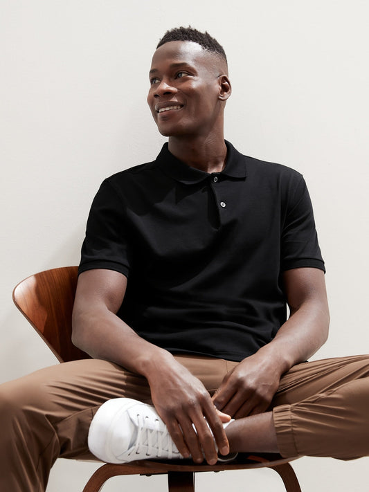 BR Luxury-Touch Performance Polo - Black