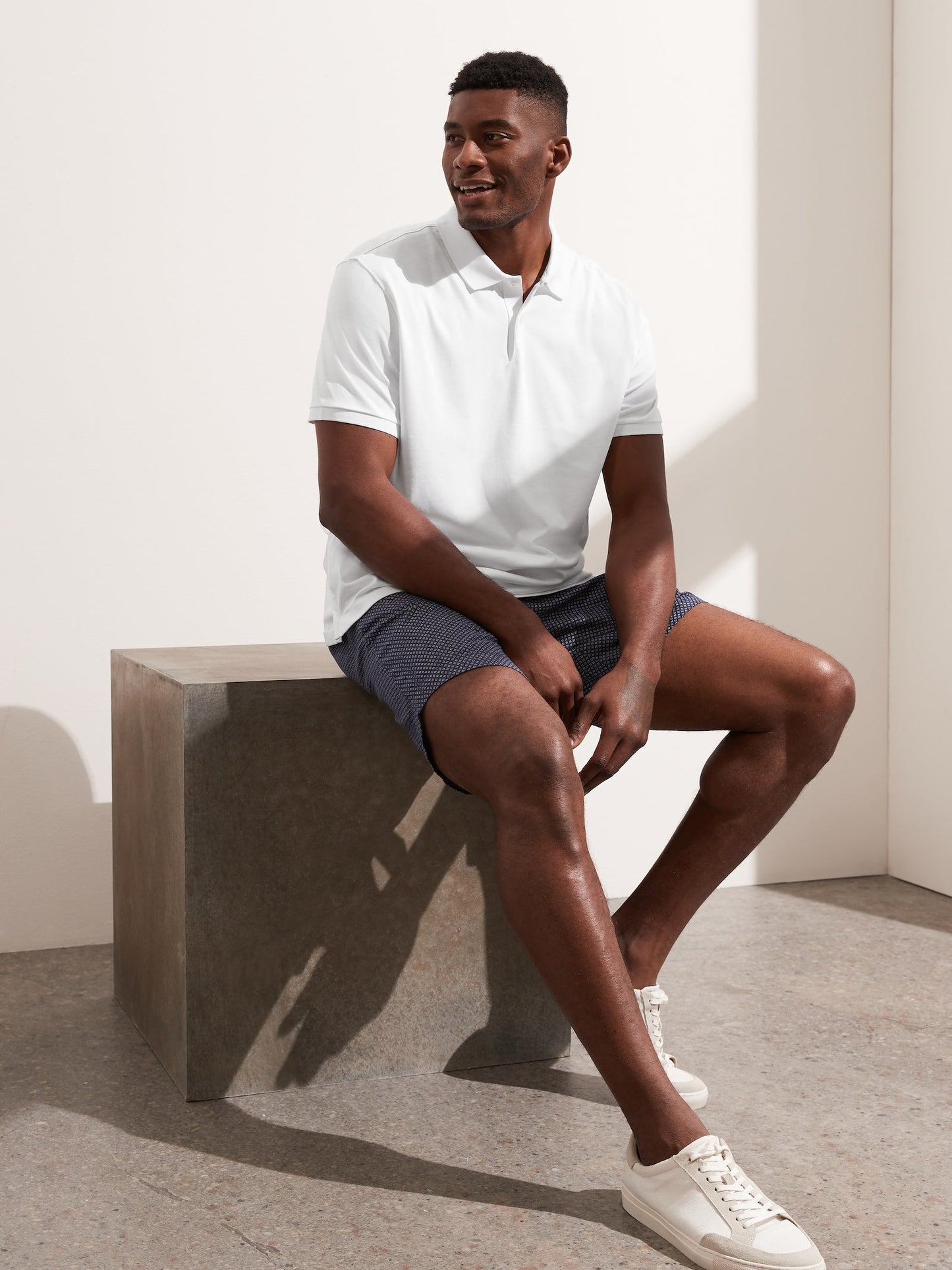 BR Luxury-Touch Performance Golf Polo - Optic White