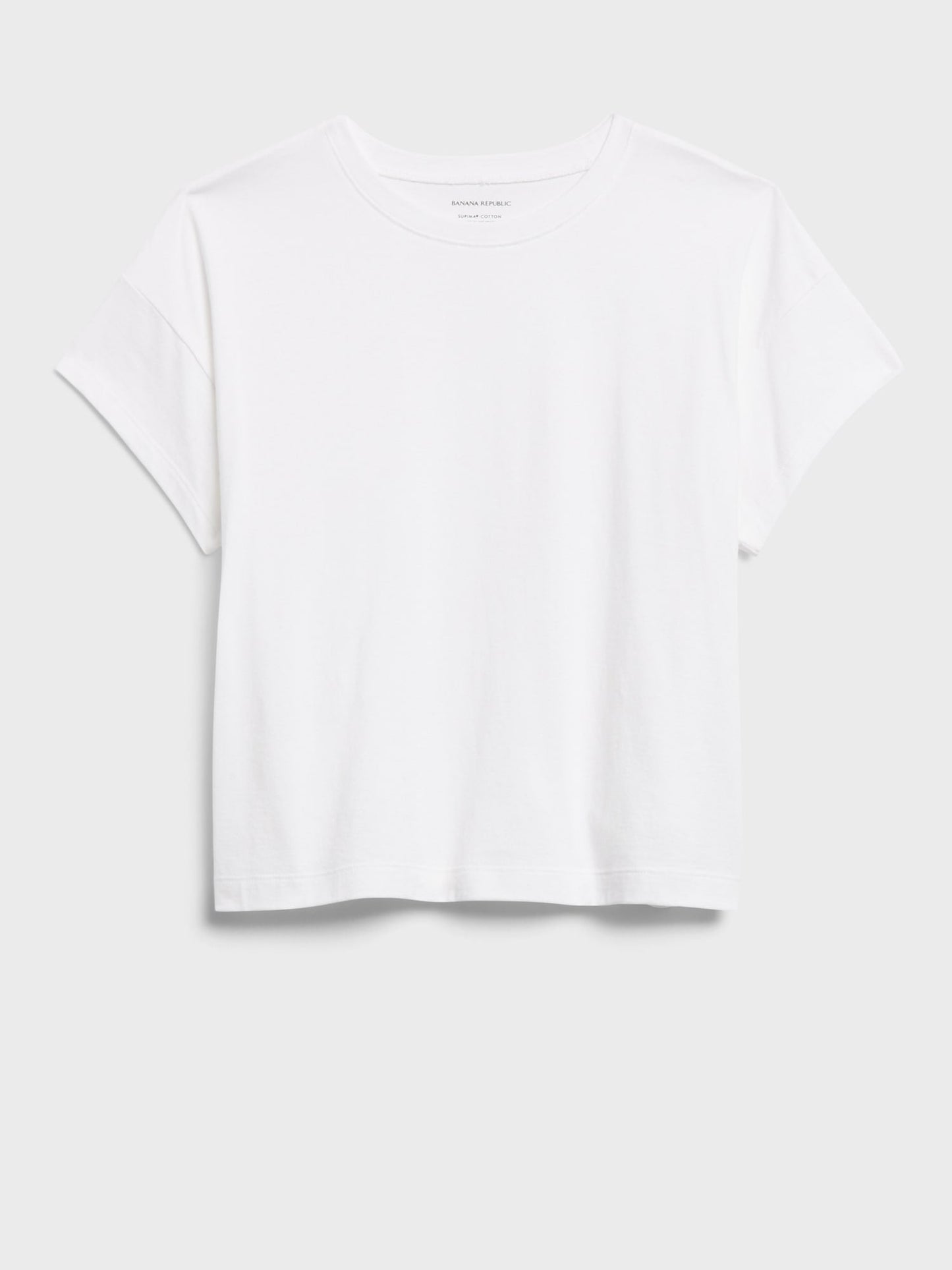 BR Supima® Boxy Cropped T-Shirt - White