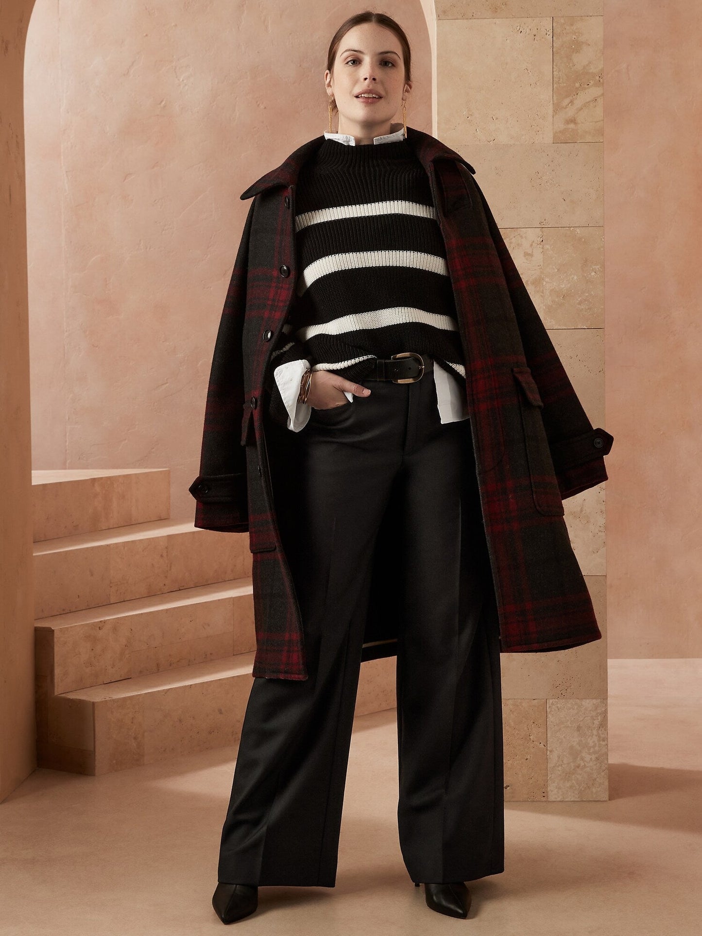 BR Wide-Leg Wool Pant - Br Black