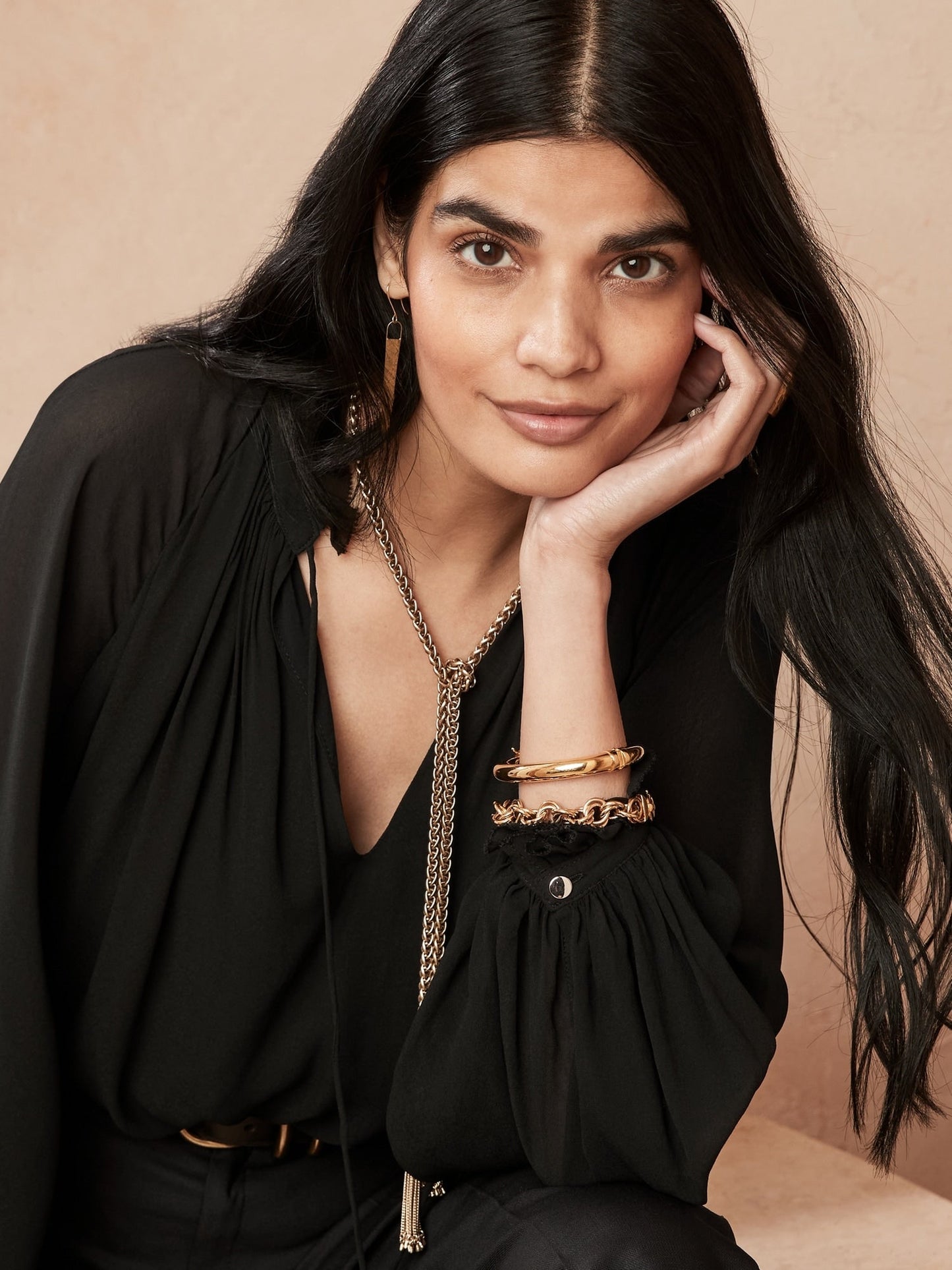 BR Balloon-Sleeve Top - Black
