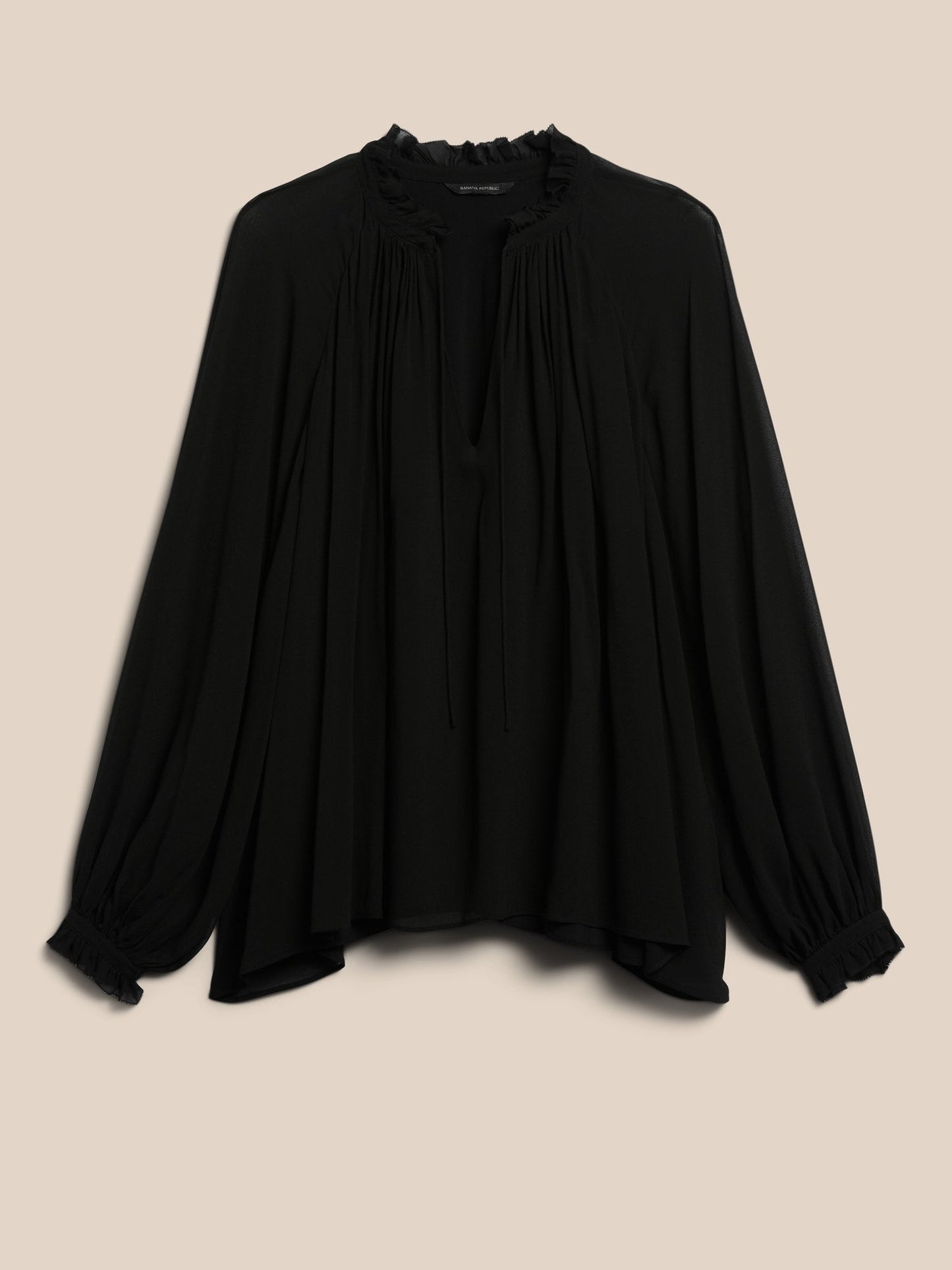BR Balloon-Sleeve Top - Black