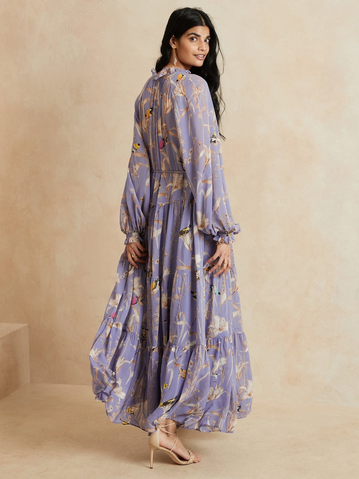 BR Tiered Maxi Dress - Purple Print