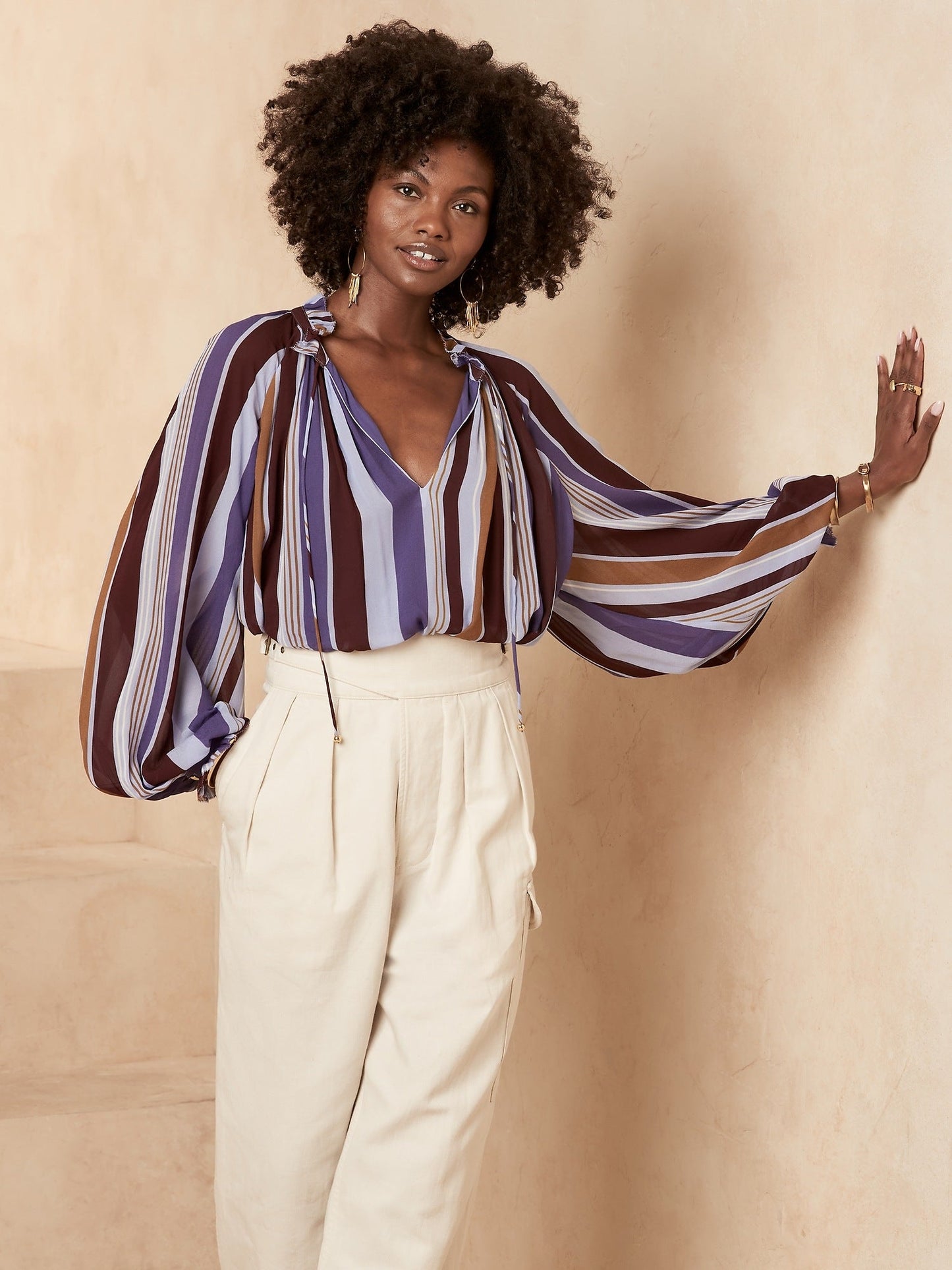 Balloon-Sleeve Top