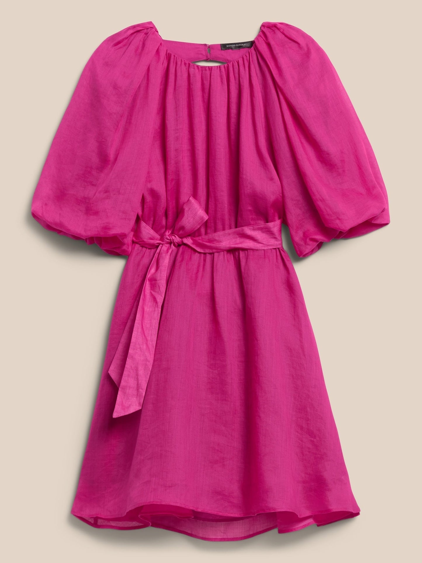 BR Ramie Open-Back Dress - Dark Magenta