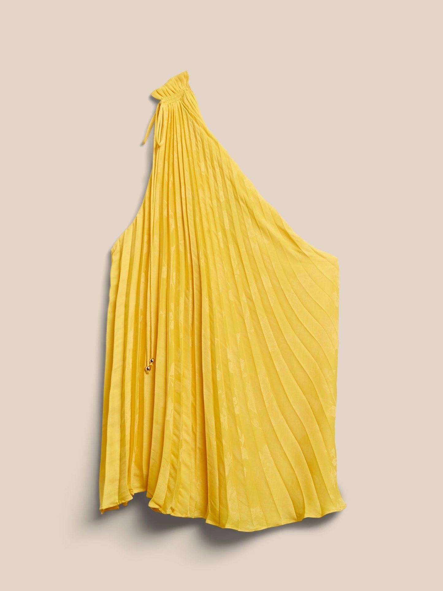 BR Pleated One-Shoulder Top - Yellow Umbrella
