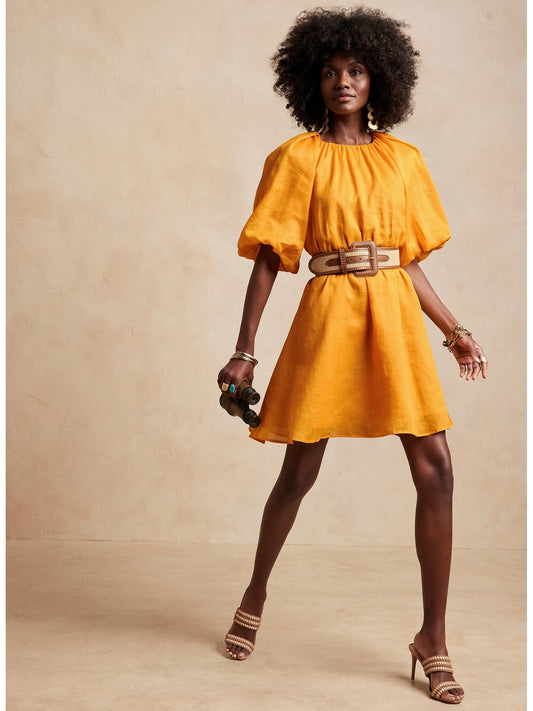 BR Ramie Open-Back Dress - Mango1