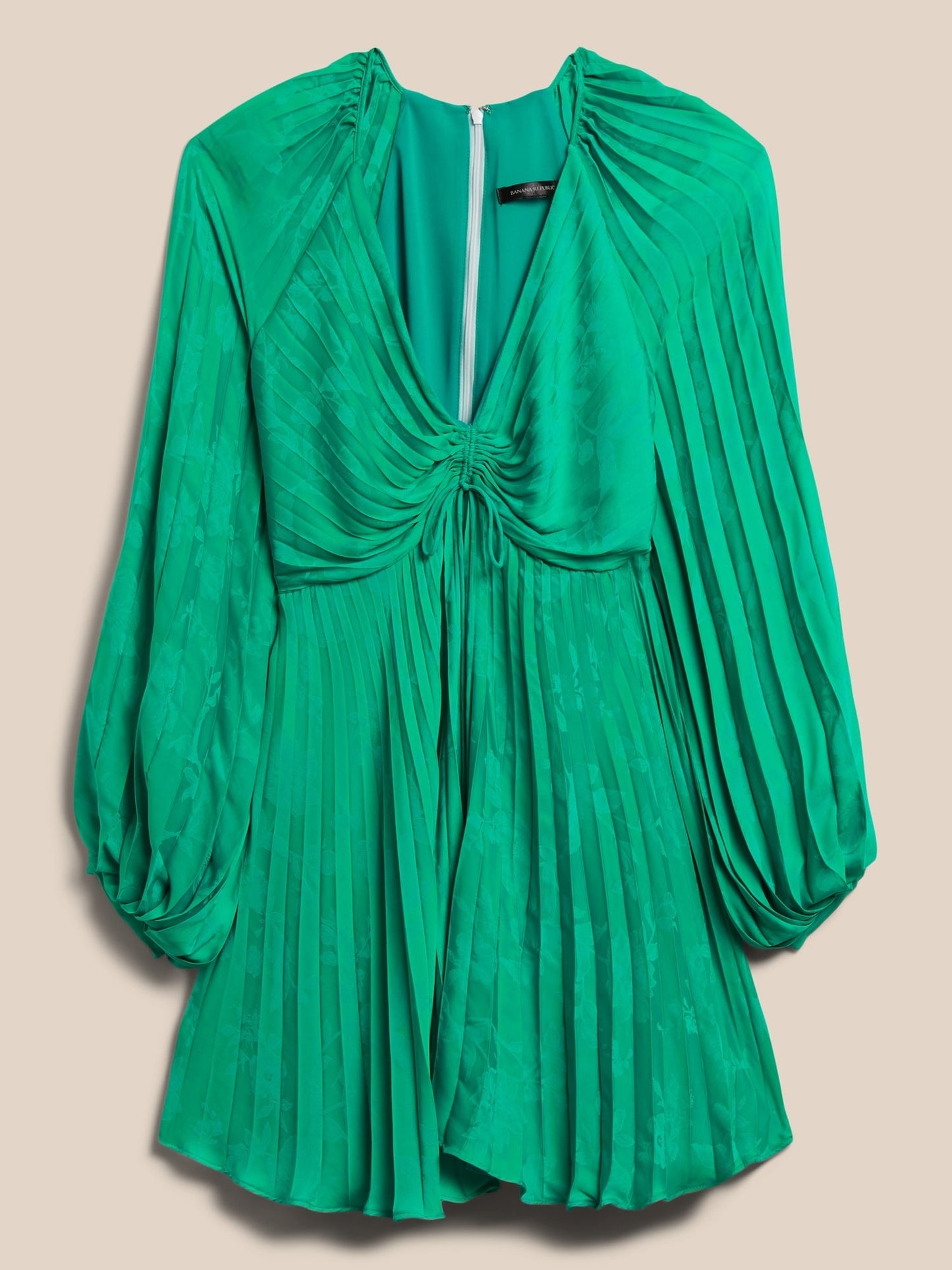 BR Pleated Mini Dress - Cabana Green