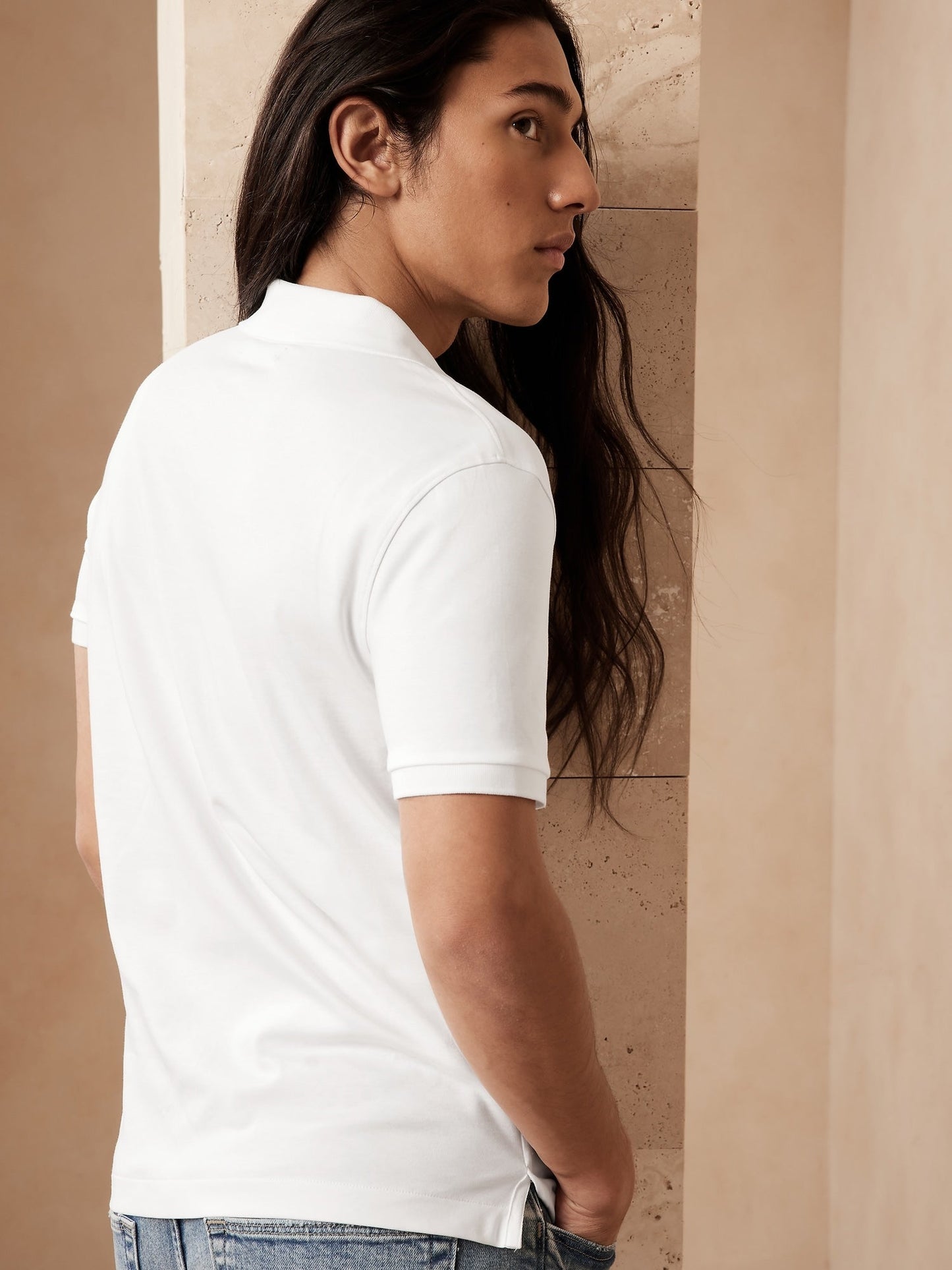 BR Luxury-Touch Performance Golf Polo - Optic White