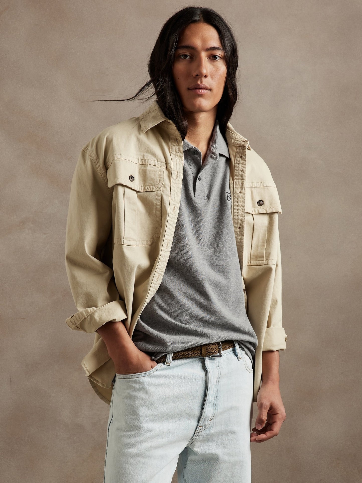 BR Pique Polo - Grey