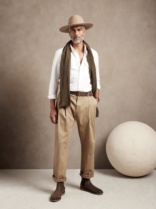 BR ARCHIVES Smithfield Pleated Rapid Movement Chino