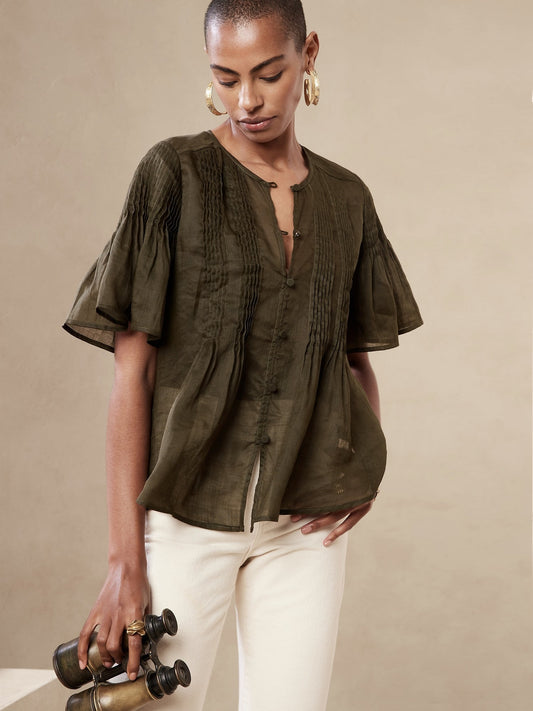 Ramie Pintuck Shirt