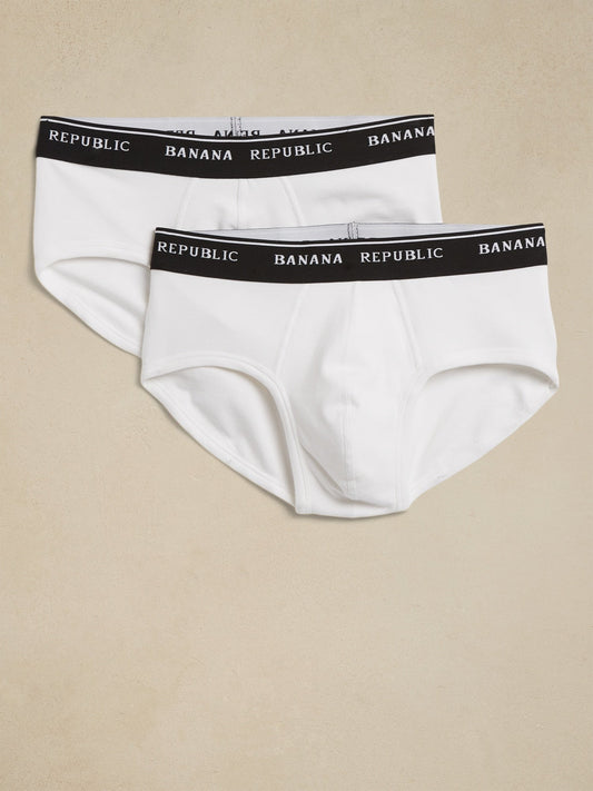 BR Accesorio Stretch Supima® Cotton Brief 2-Pack - Optic White