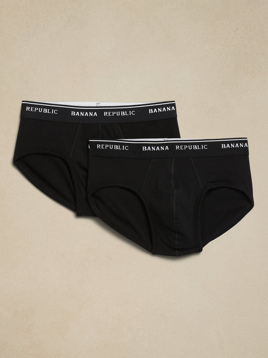 BR Accesorio Stretch Supima® Cotton Brief 2-Pack - Negro