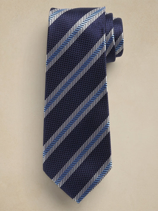 Border Stripe Silk Tie