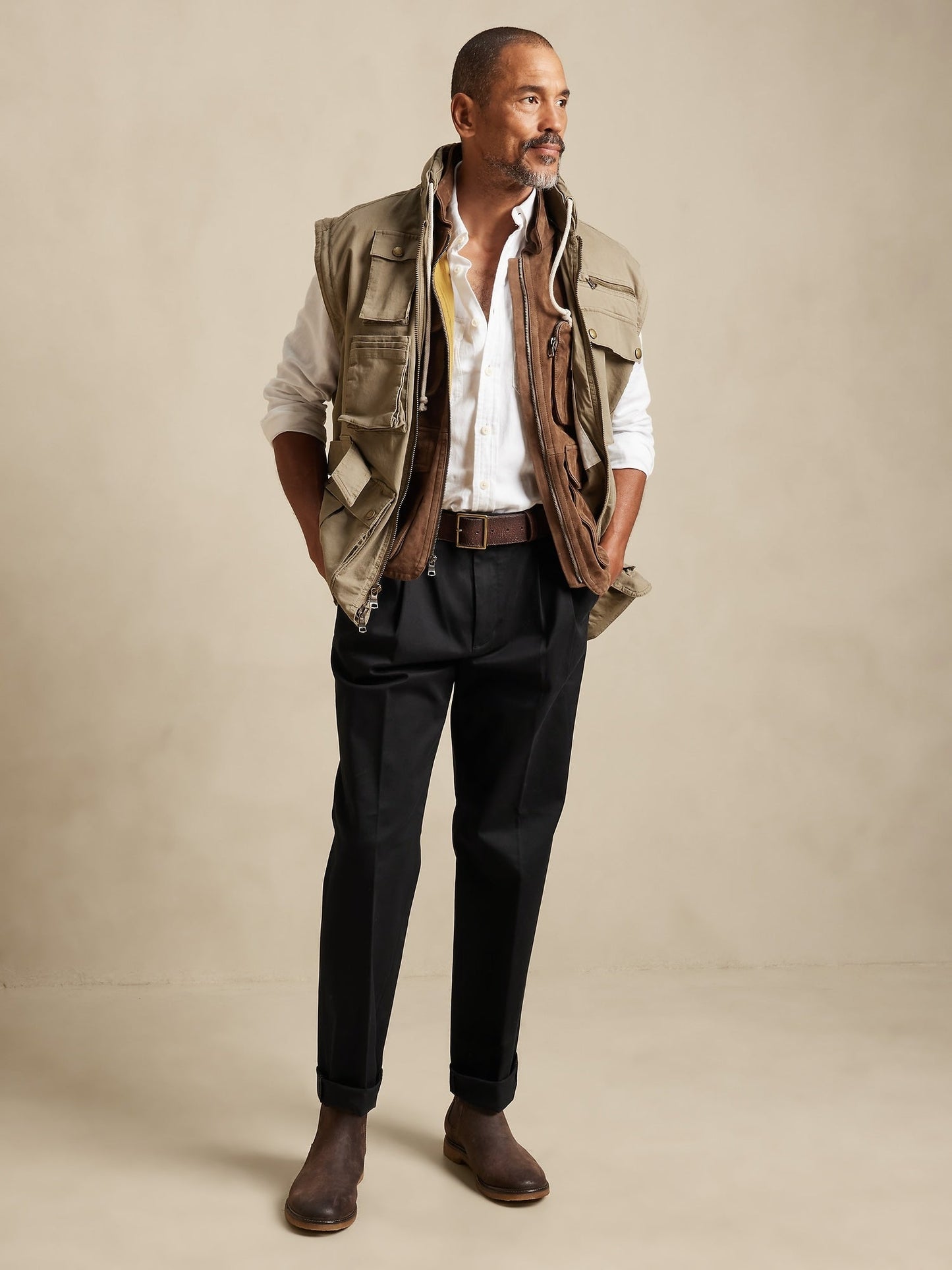 BR ARCHIVES Smithfield Pleated Rapid Movement Chino