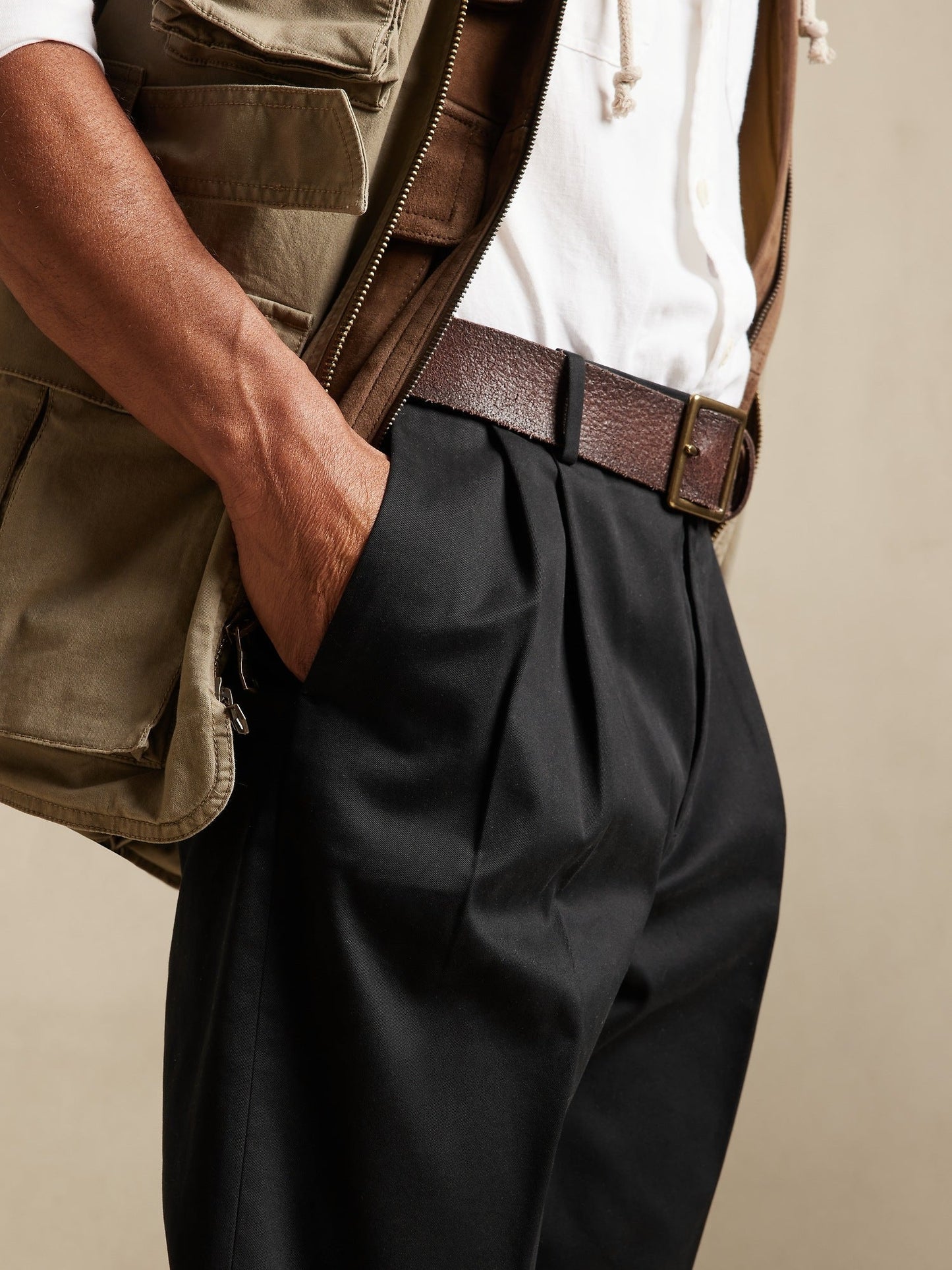 BR ARCHIVES Smithfield Pleated Rapid Movement Chino